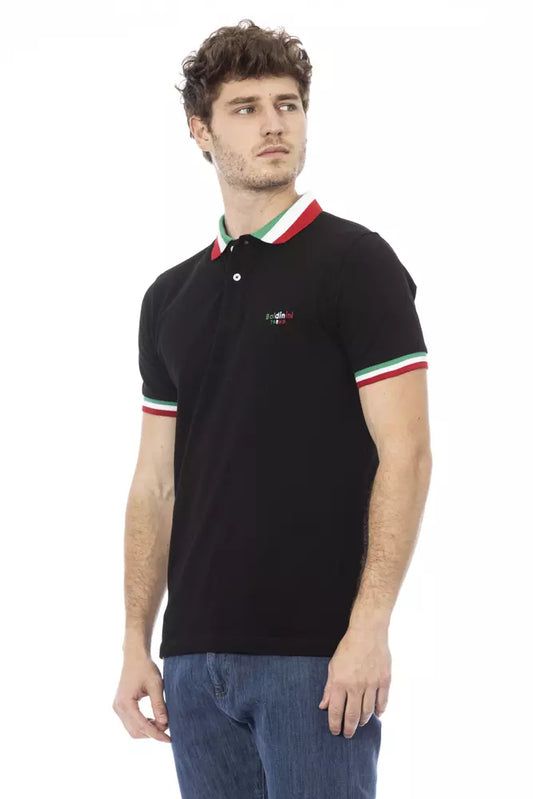 Schwarzes Herren-Poloshirt aus Baumwolle
