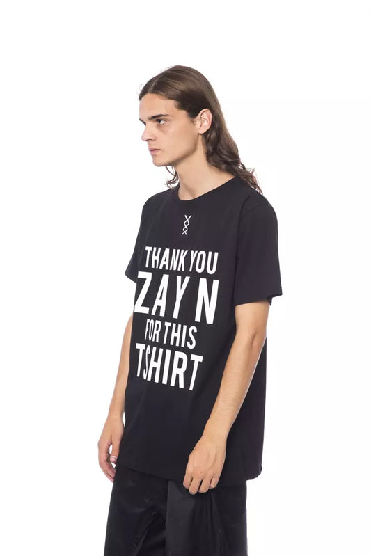 Schwarzes Herren-T-Shirt aus Baumwolle