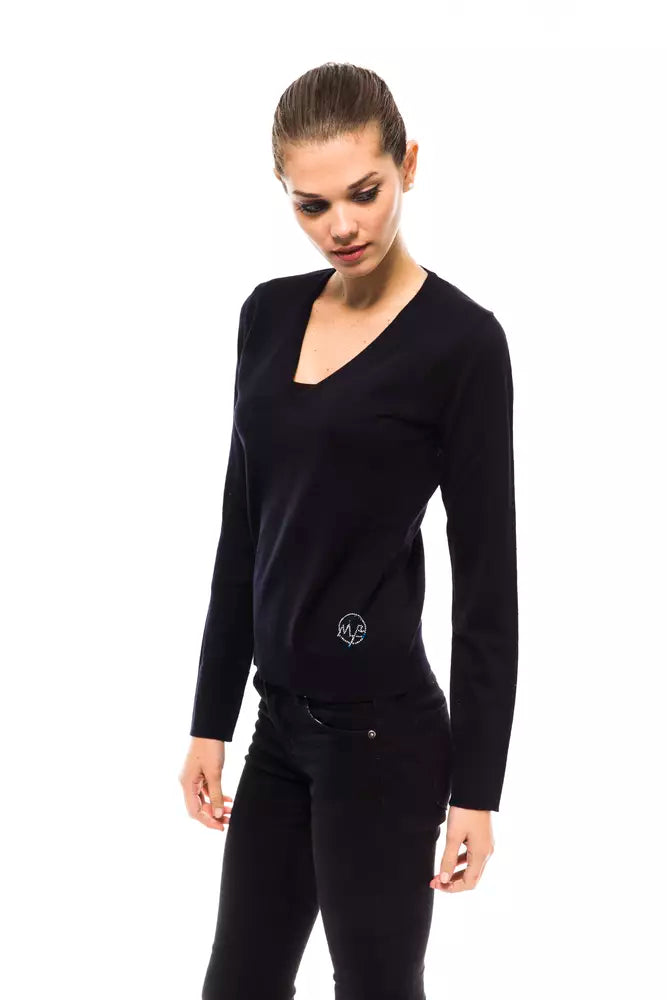 Blauer Wollpullover für Damen