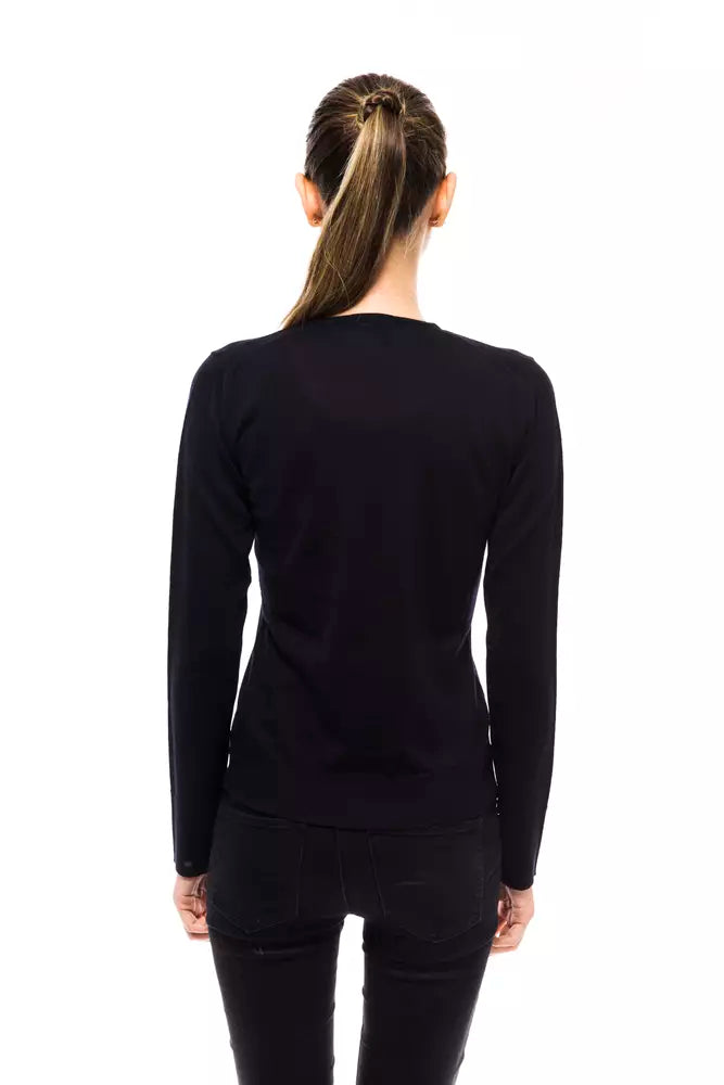 Blauer Wollpullover für Damen