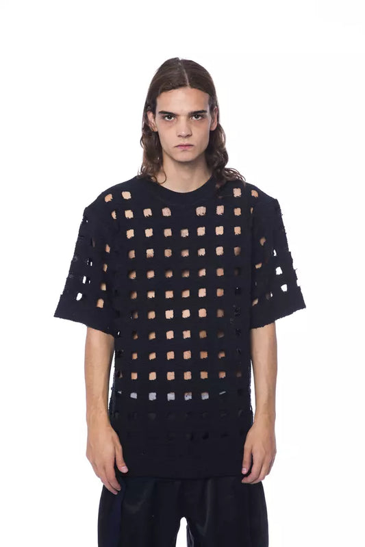 Schwarzes Herren-T-Shirt aus Baumwolle