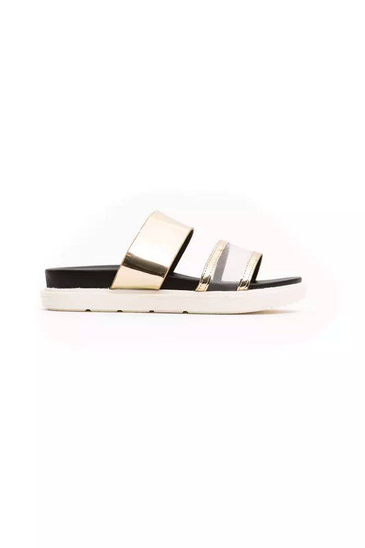Goldfarbene Polyethylen-Sandale für Damen