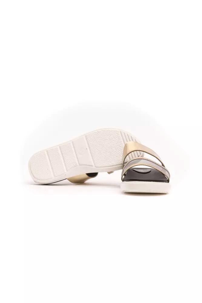 Goldfarbene Polyethylen-Sandale für Damen
