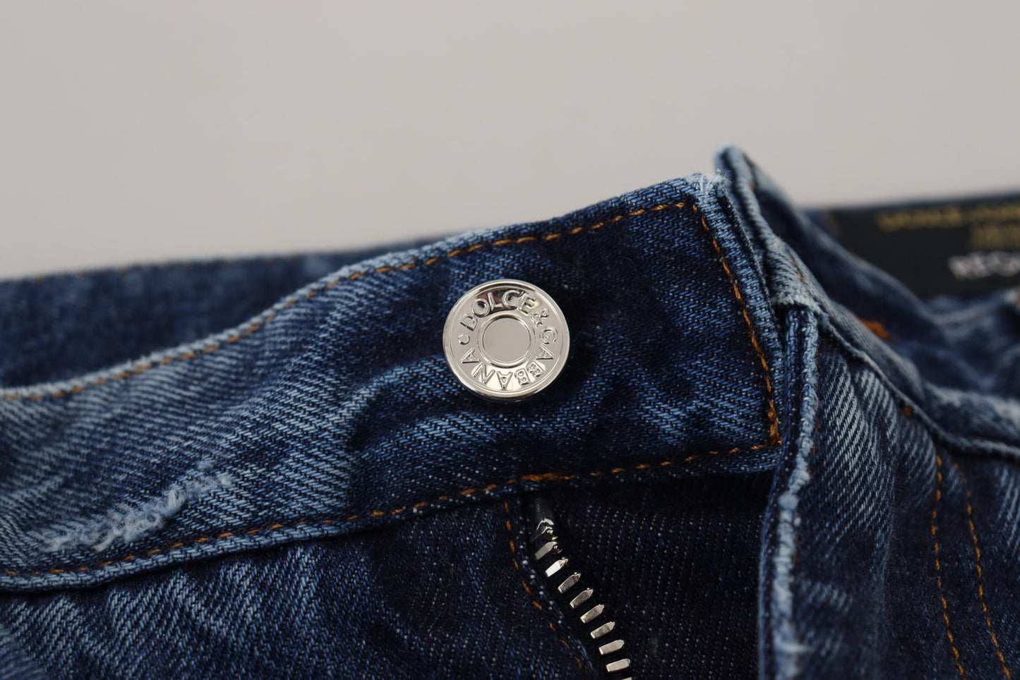 Blaue zerfetzte Herren-Jeans aus Baumwolle