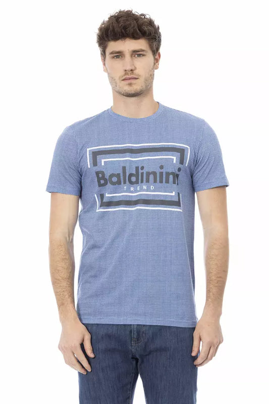 Hellblaues Herren-T-Shirt aus Baumwolle