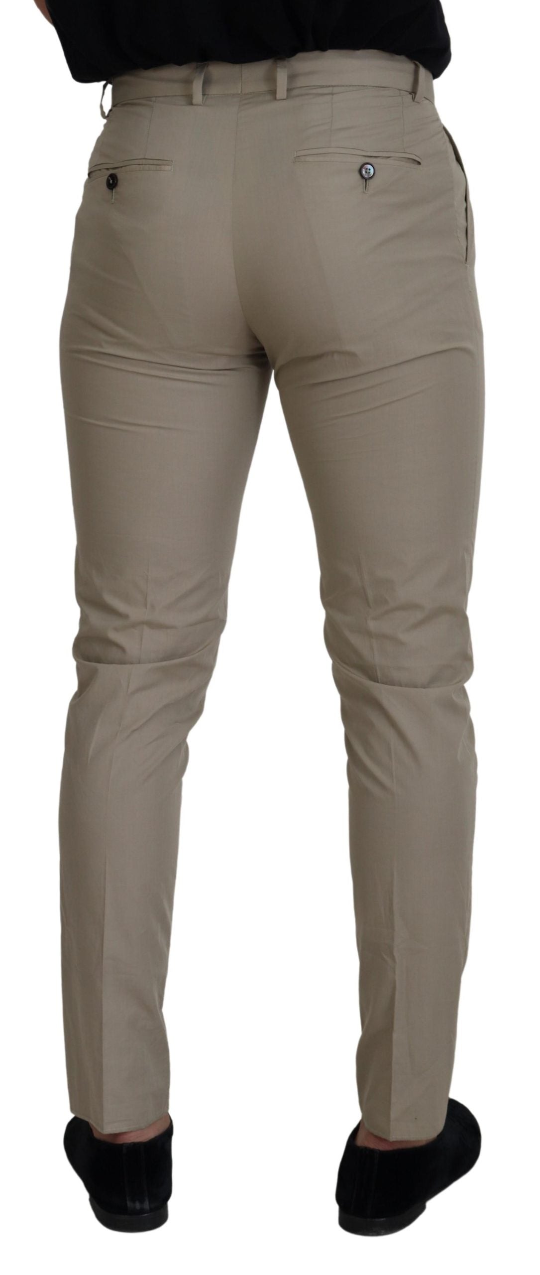 Beige Slim Fit Herrenhose aus Baumwolle