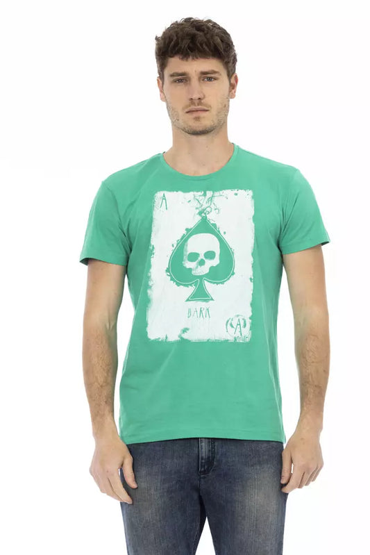 Grünes Herren-T-Shirt aus Baumwolle