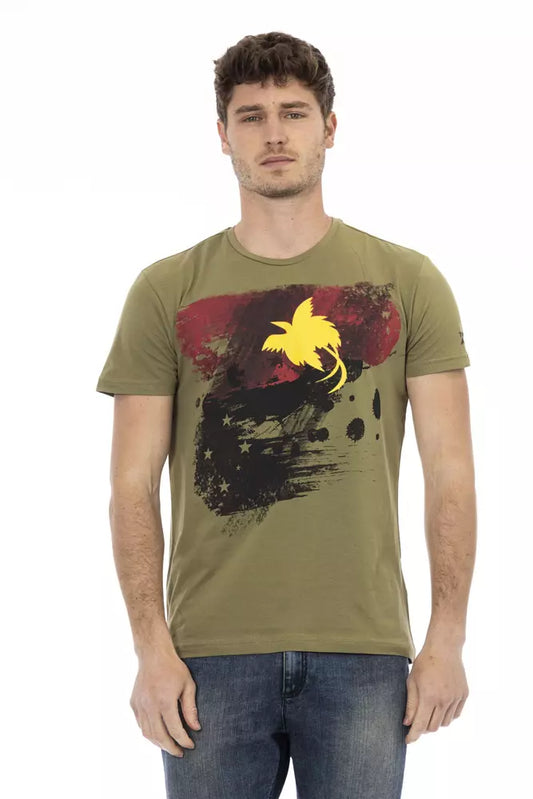 Grünes Herren-T-Shirt aus Baumwolle