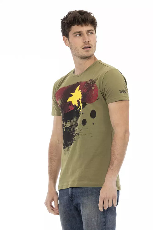 Grünes Herren-T-Shirt aus Baumwolle
