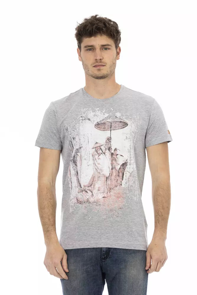 Graues Herren-T-Shirt aus Baumwolle
