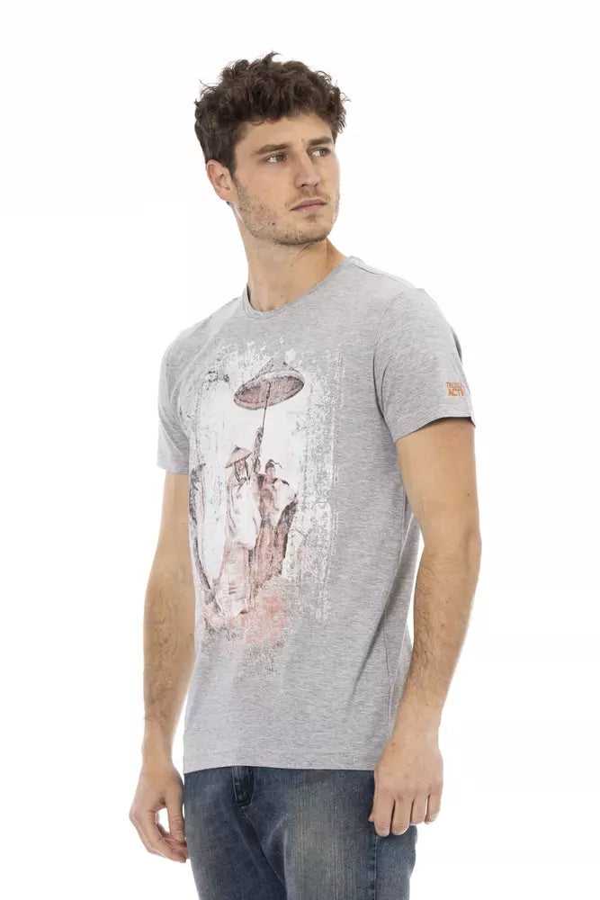 Graues Herren-T-Shirt aus Baumwolle