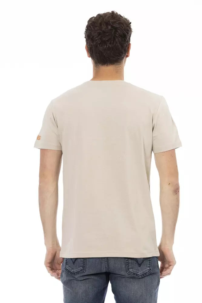 Beiges Herren-T-Shirt aus Baumwolle