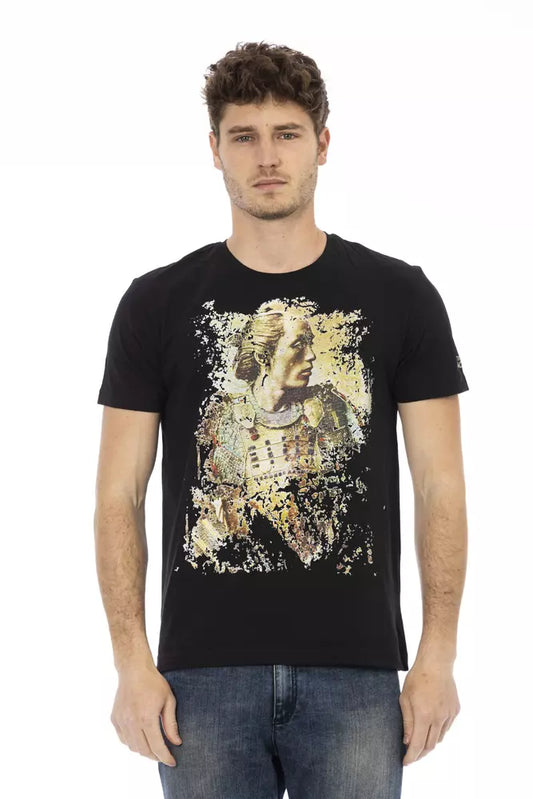Schwarzes Herren-T-Shirt aus Baumwolle