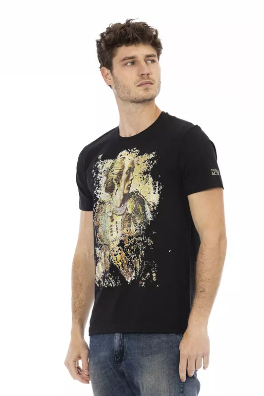Schwarzes Herren-T-Shirt aus Baumwolle