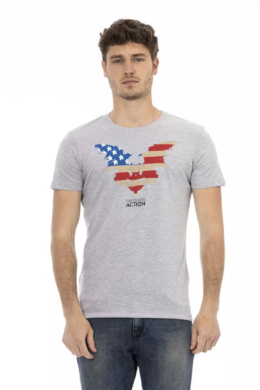 Graues Herren-T-Shirt aus Baumwolle