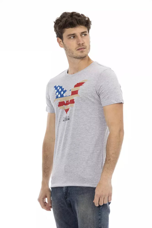 Graues Herren-T-Shirt aus Baumwolle