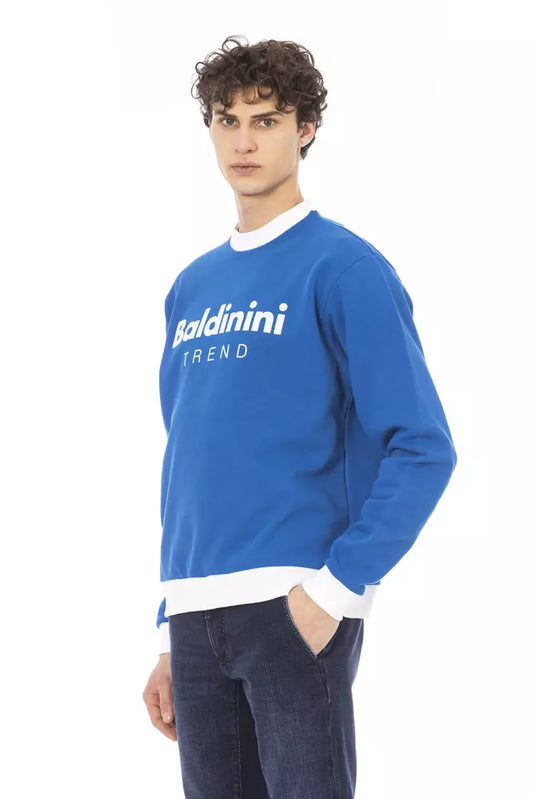 Blauer Baumwollpullover für Herren