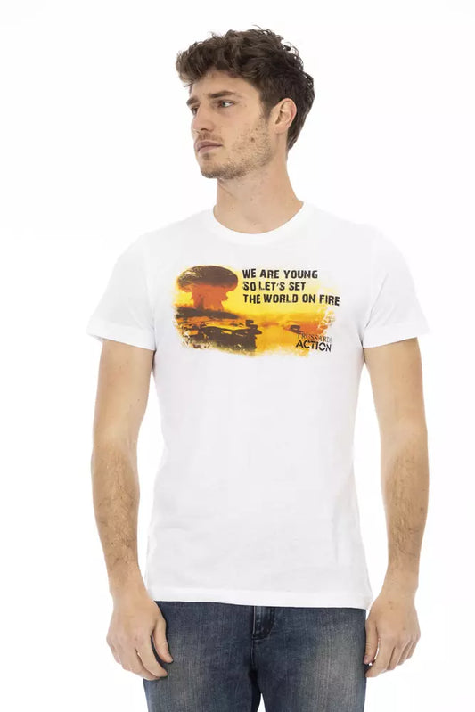 Weißes Herren-T-Shirt aus Baumwolle