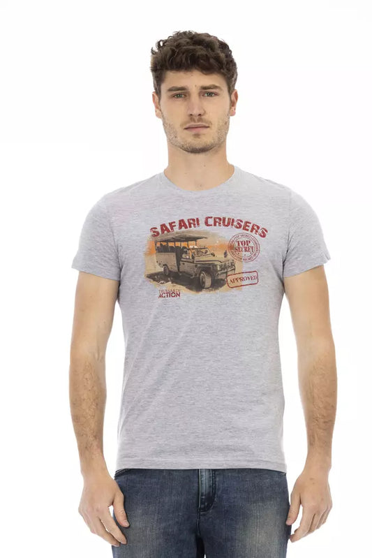 Graues Herren-T-Shirt aus Baumwolle