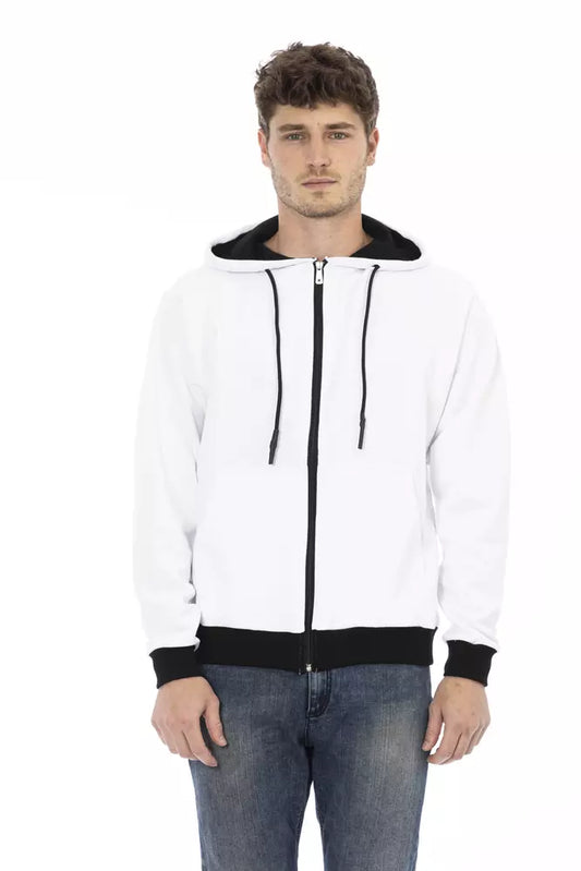 Weißer Baumwollpullover für Herren