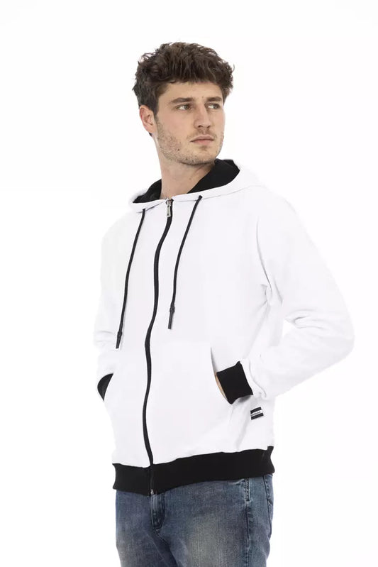 Weißer Baumwollpullover für Herren