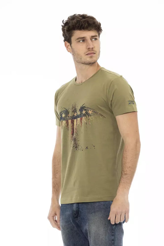 Grünes Herren-T-Shirt aus Baumwolle