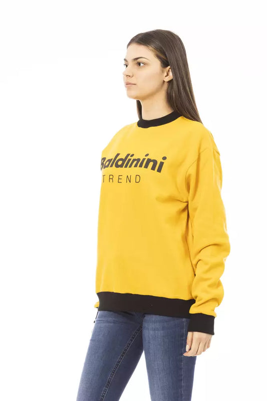 Gelber Damen-Hoodie aus Baumwolle
