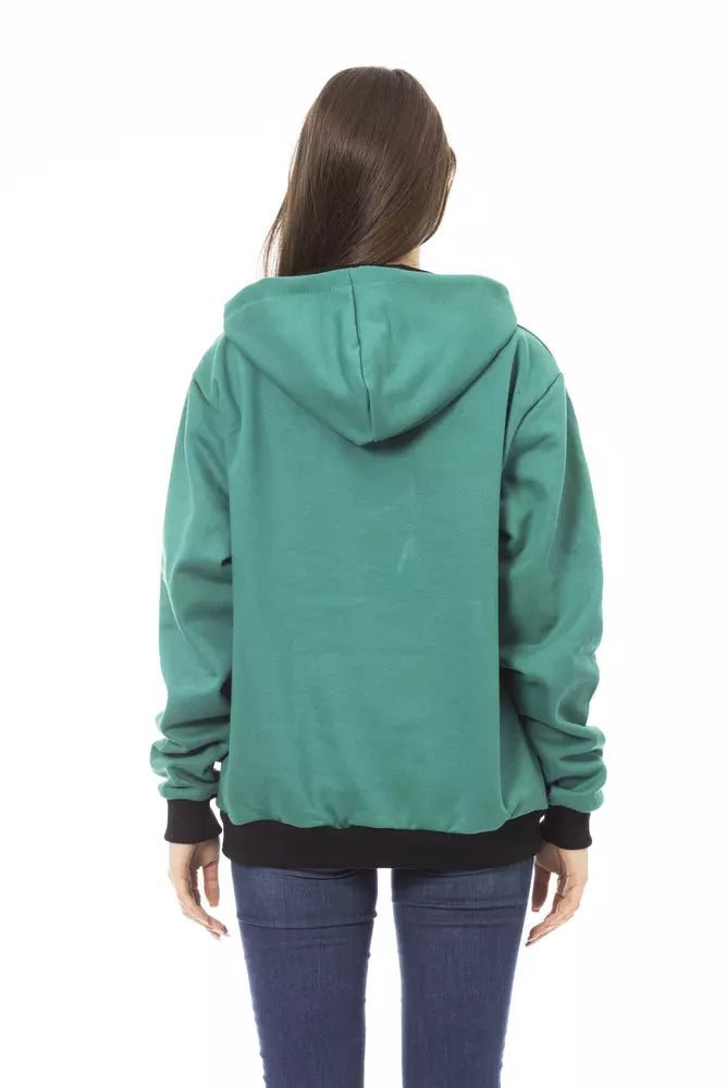 Schwarzer Damen-Hoodie aus Baumwolle