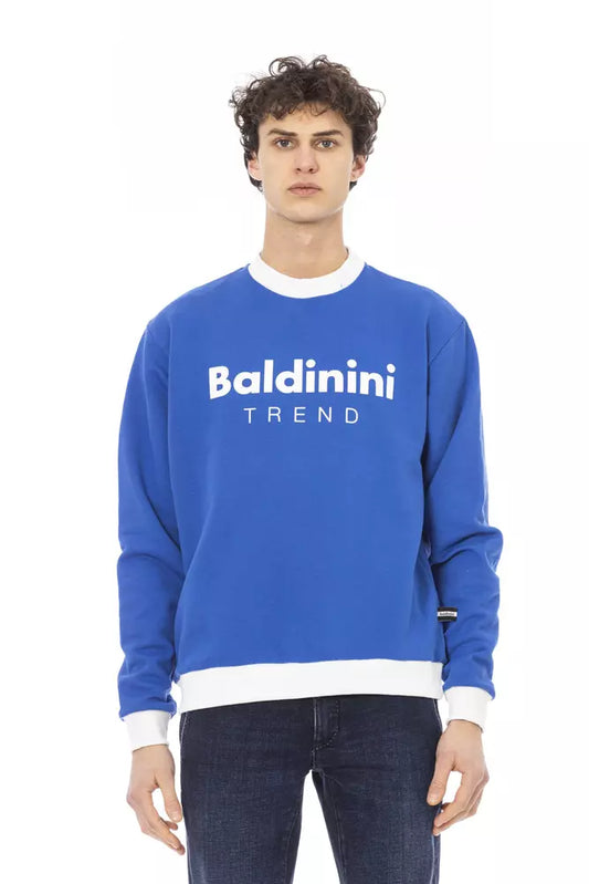 Blauer Baumwollpullover für Herren