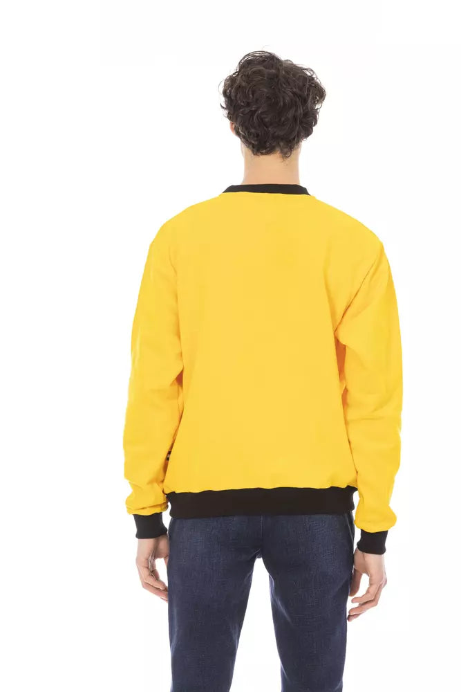 Gelber Baumwollpullover für Herren