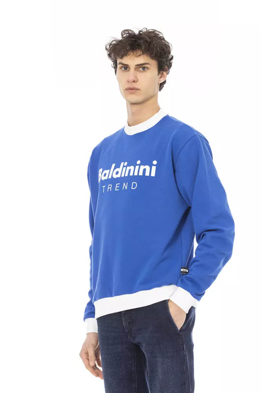 Blauer Baumwollpullover für Herren