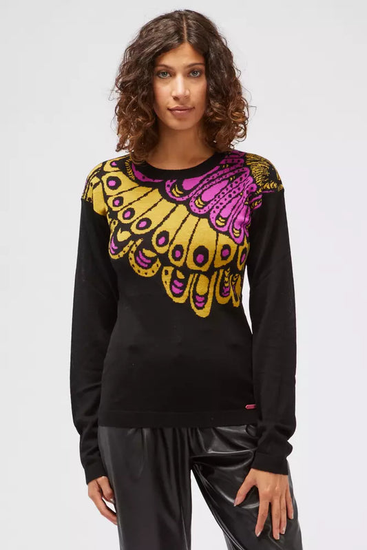Schwarzer Wollpullover für Damen