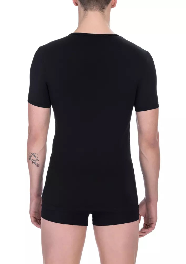 Schwarzes Herren-T-Shirt aus Baumwolle im Doppelpack