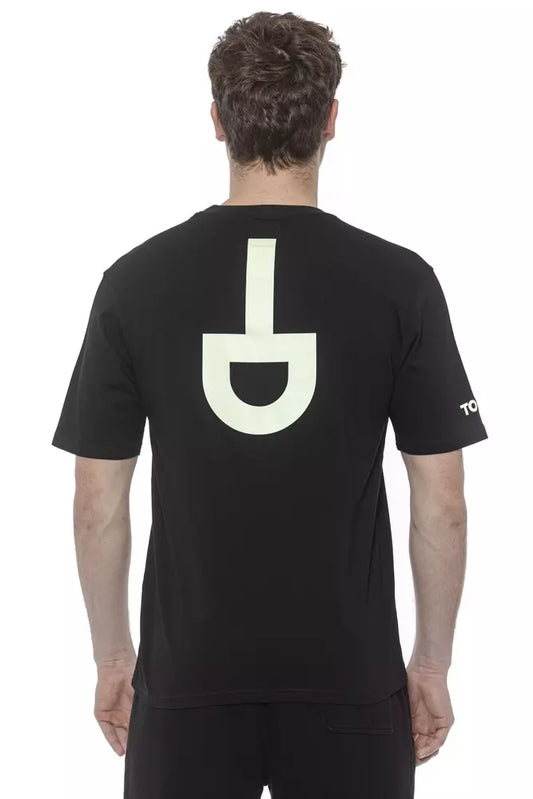 Schwarzes Herren-T-Shirt aus Baumwolle