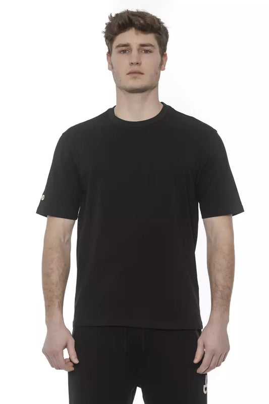 Schwarzes Herren-T-Shirt aus Baumwolle