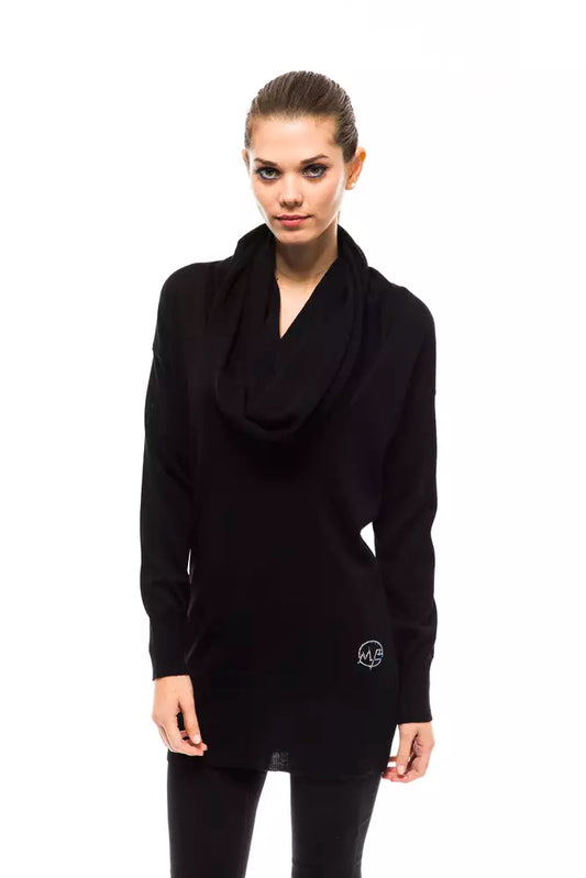 Schwarzer Wollpullover für Damen