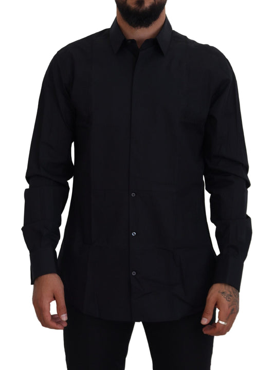 Schwarz-Gold-Baumwolle Slim Fit Herrenhemd