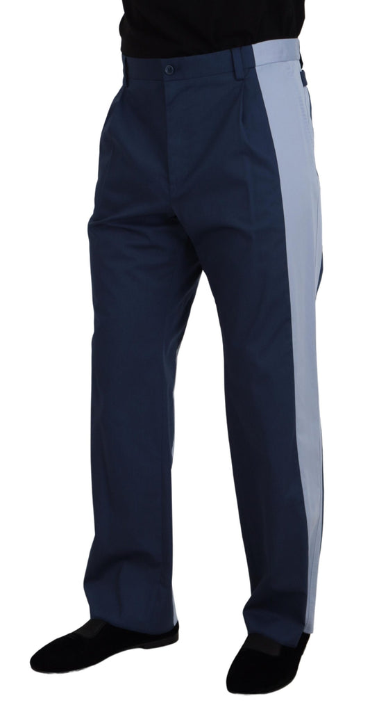 Blaue Straight Fit-Hose aus Baumwolle