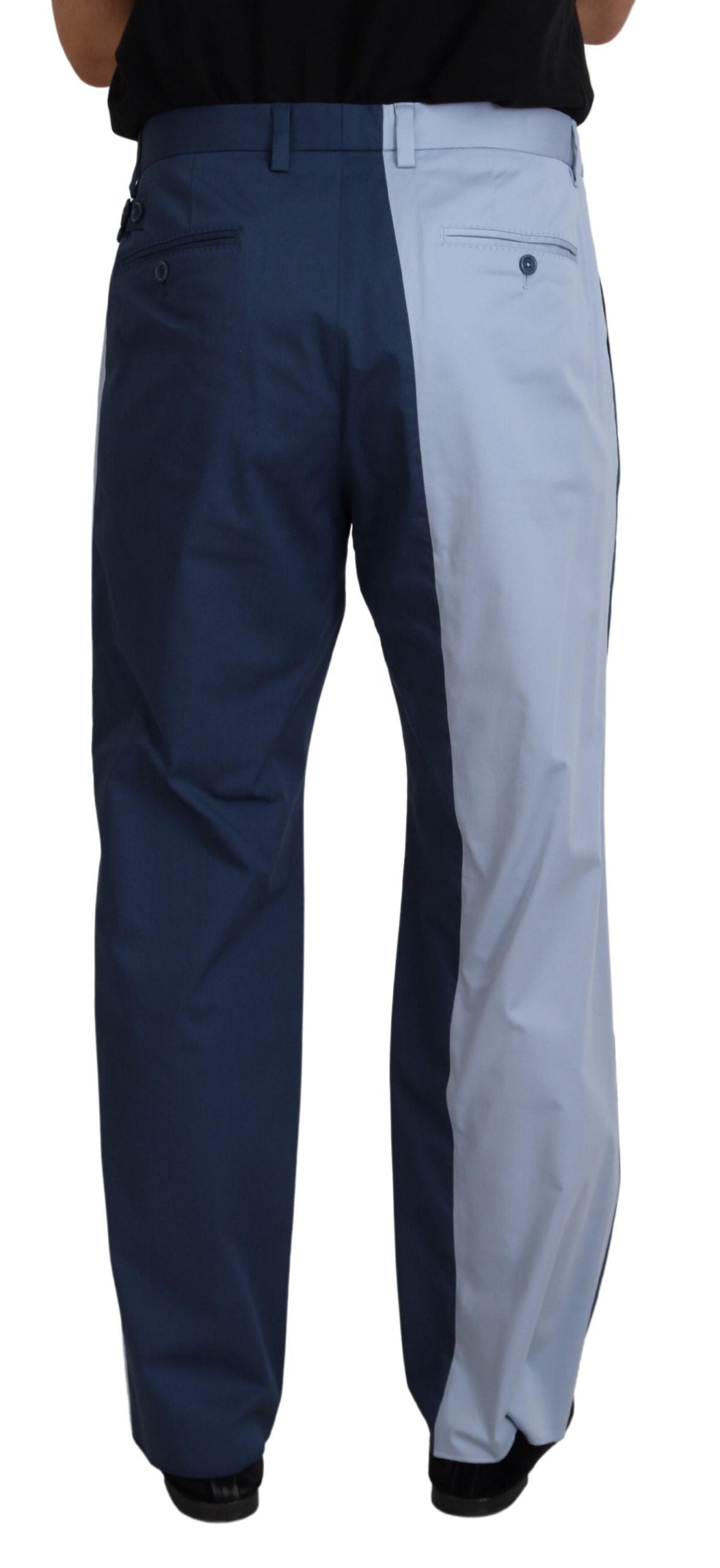 Blaue Straight Fit-Hose aus Baumwolle