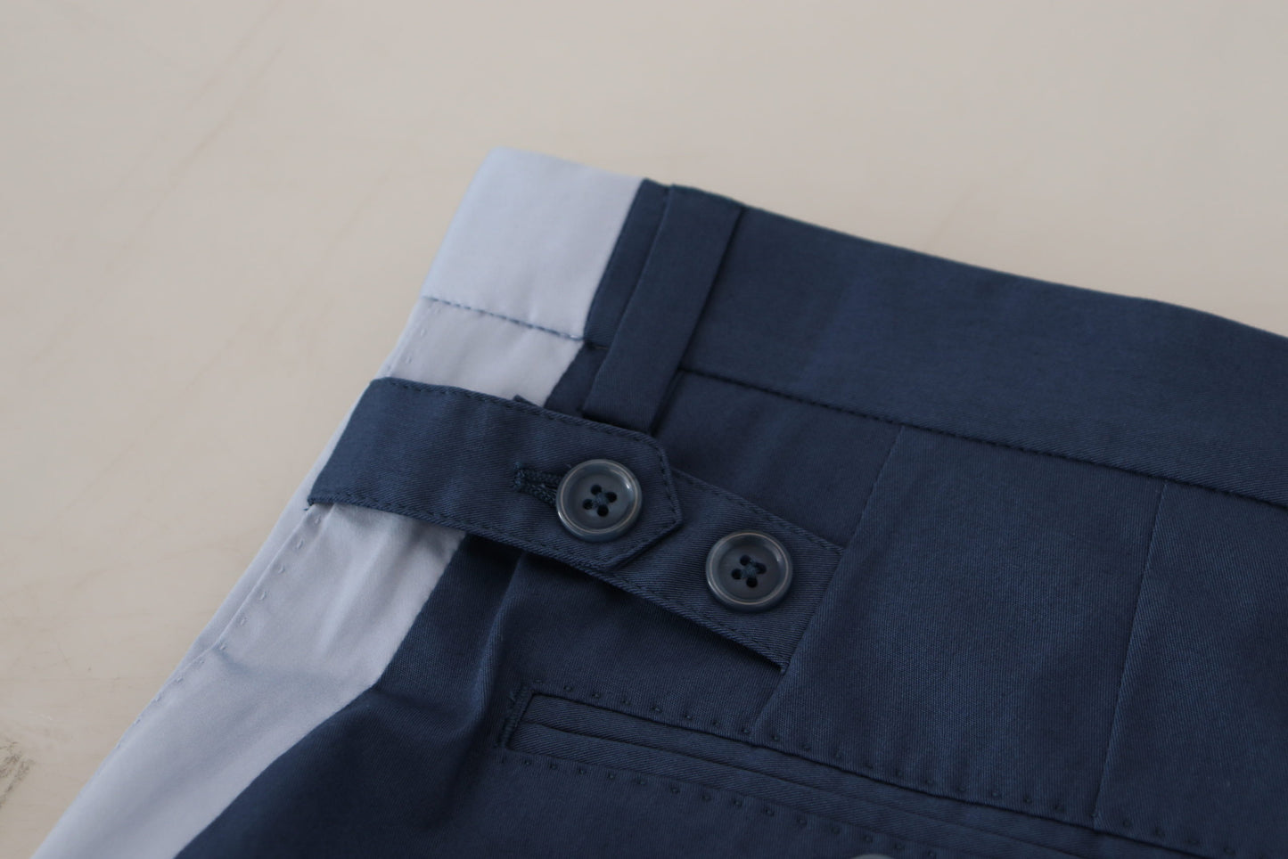 Blaue Straight Fit-Hose aus Baumwolle