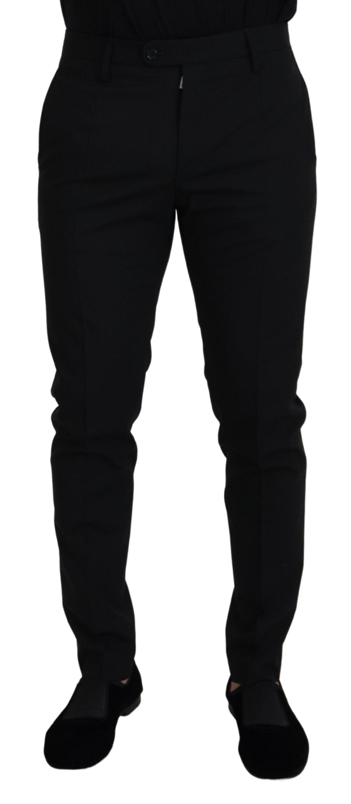 Schwarze formelle Chinohose aus Polyester