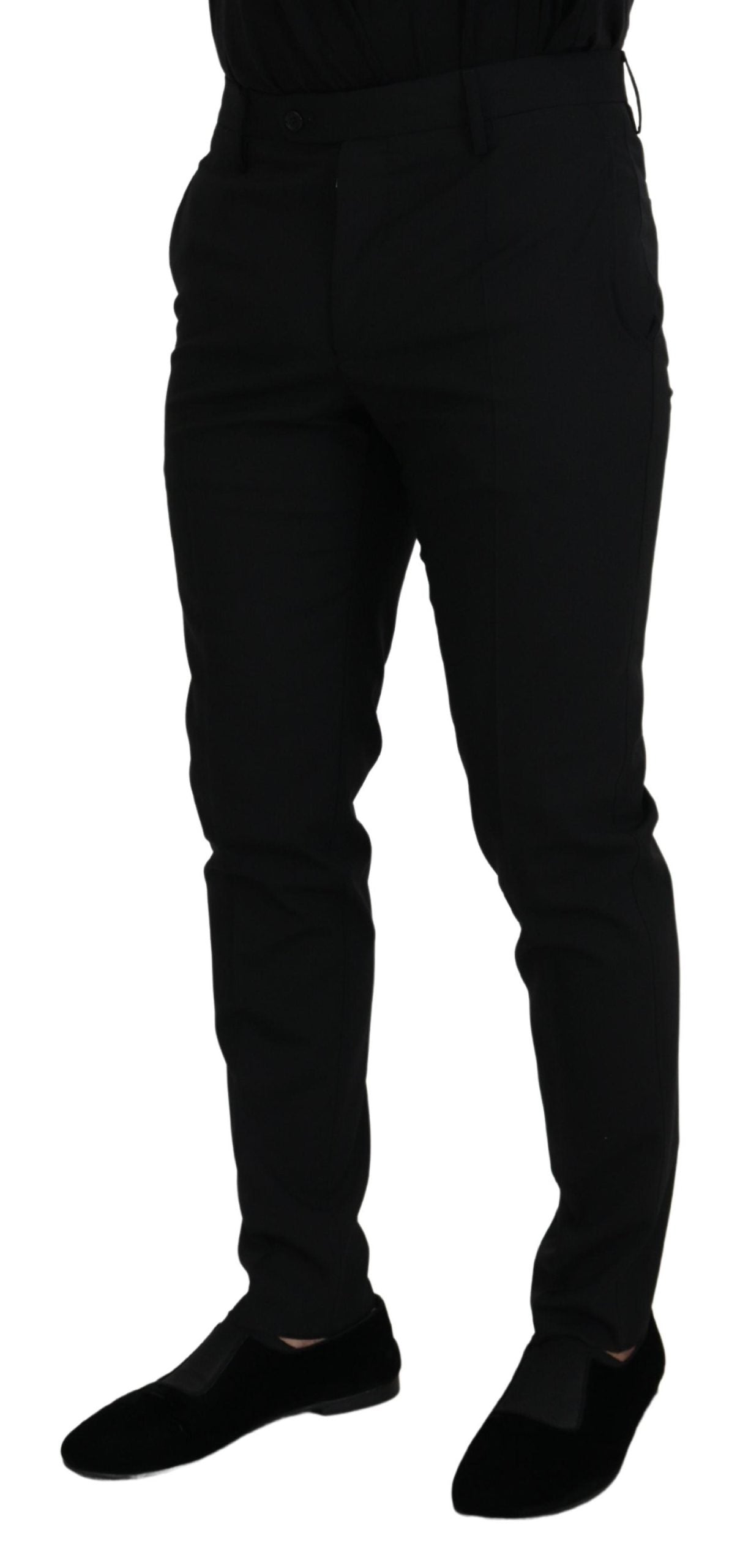 Schwarze formelle Chinohose aus Polyester