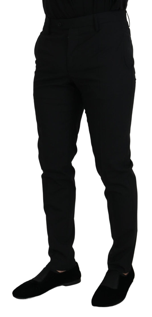 Schwarze formelle Chinohose aus Polyester