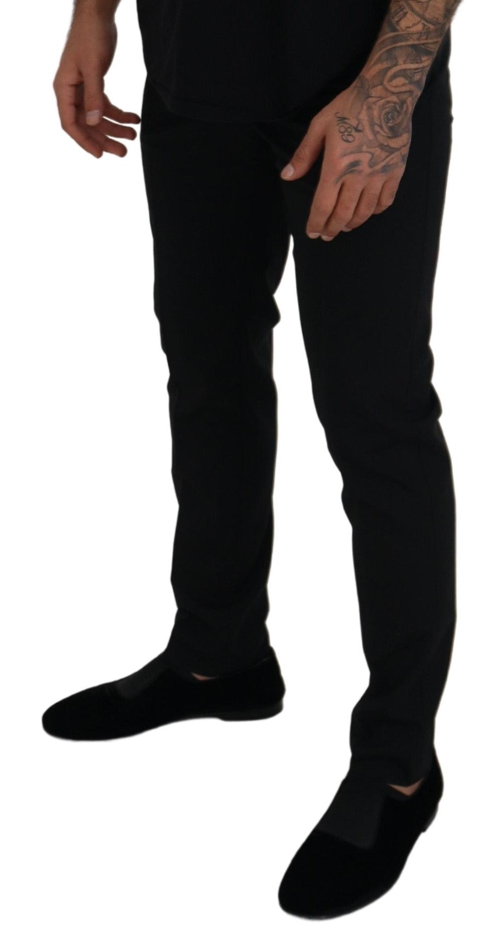 Schwarze formelle Chinohose aus Polyester