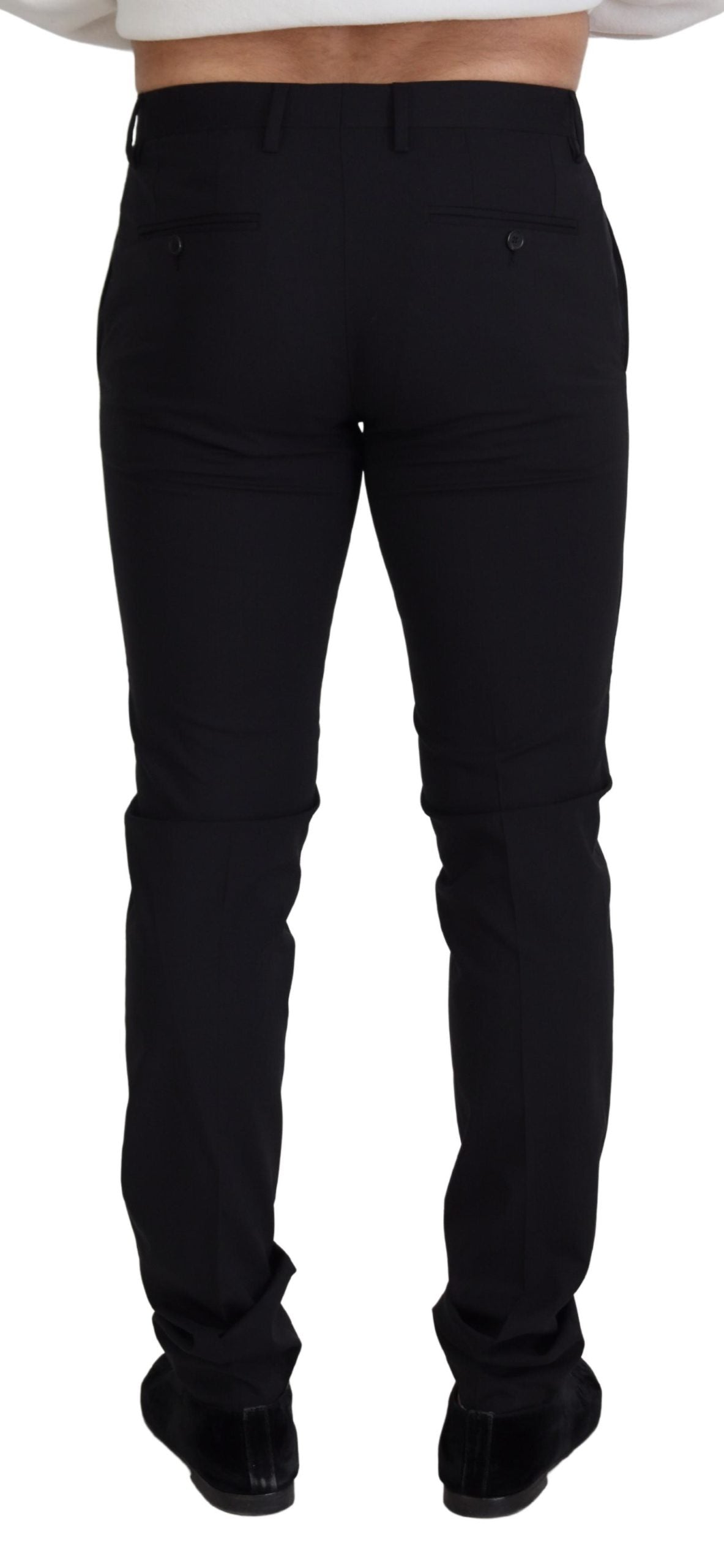 Schwarze Chinohose aus Wolle