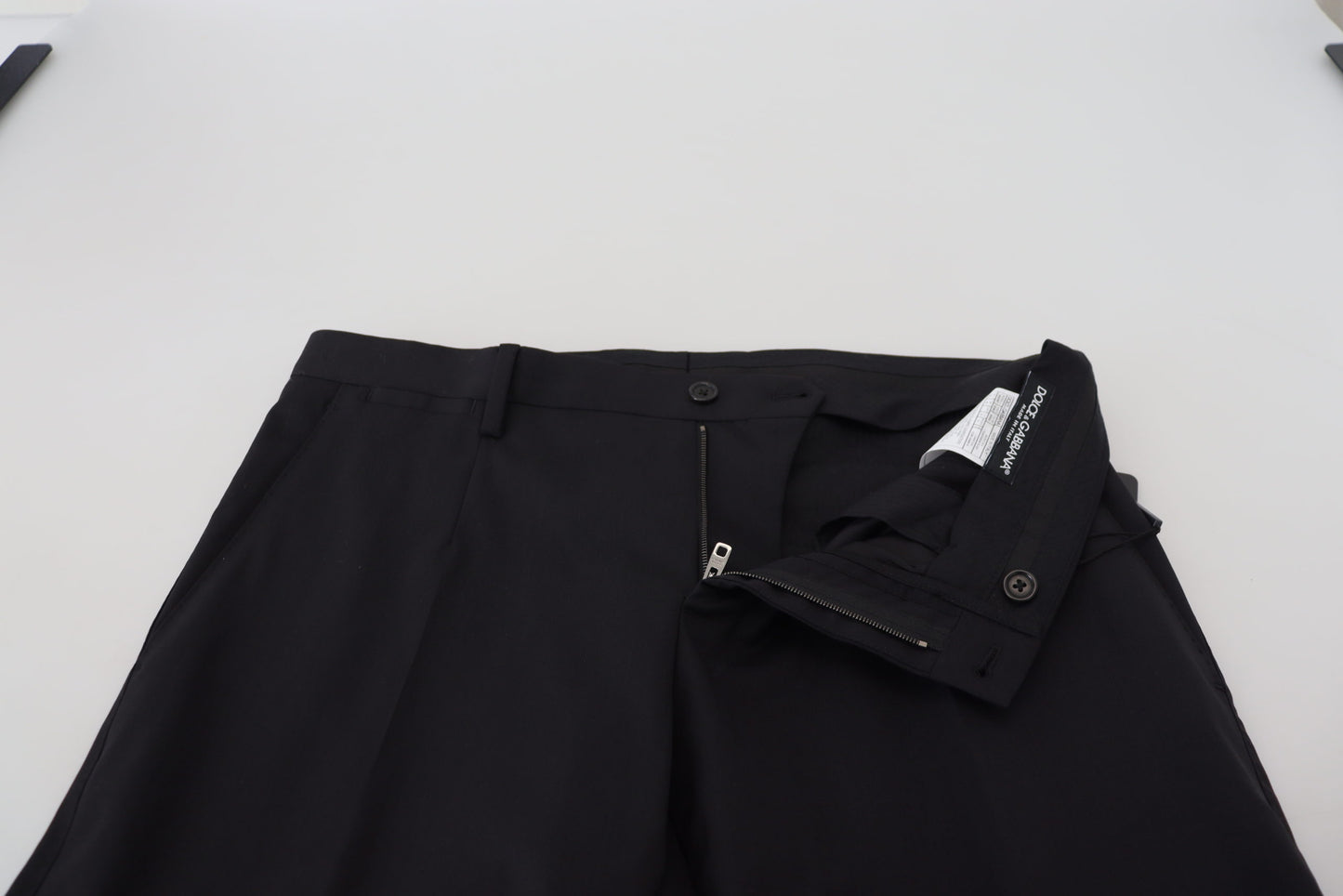 Schwarze Chinohose aus Wolle