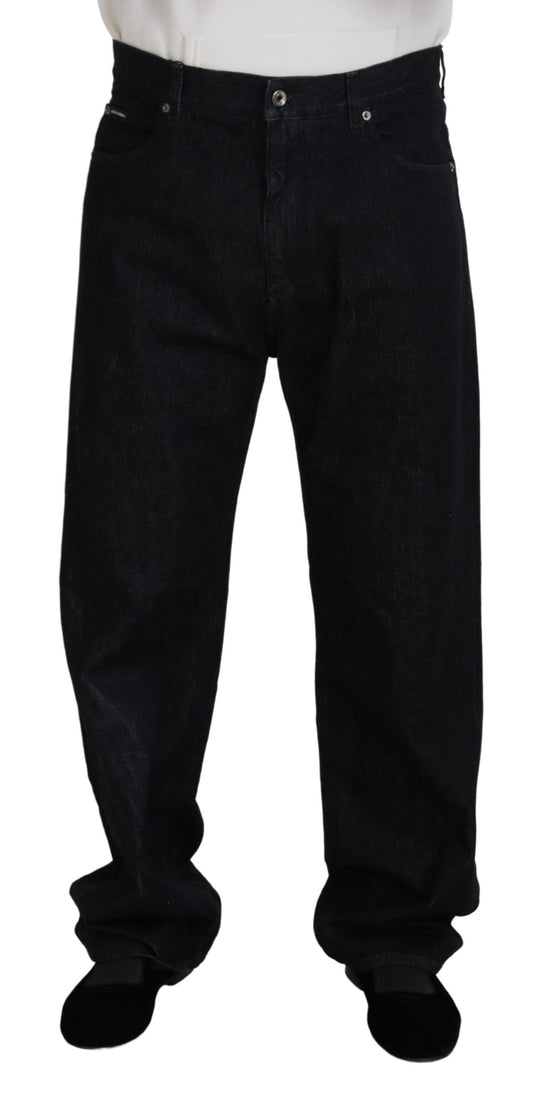 Schwarze, gewaschene Herren-Jeans aus Baumwolle