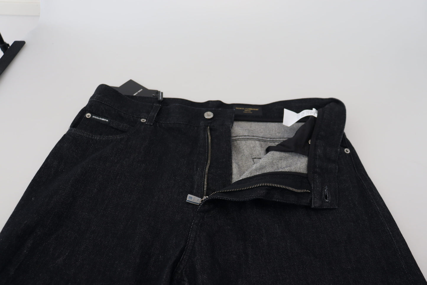 Schwarze, gewaschene Herren-Jeans aus Baumwolle