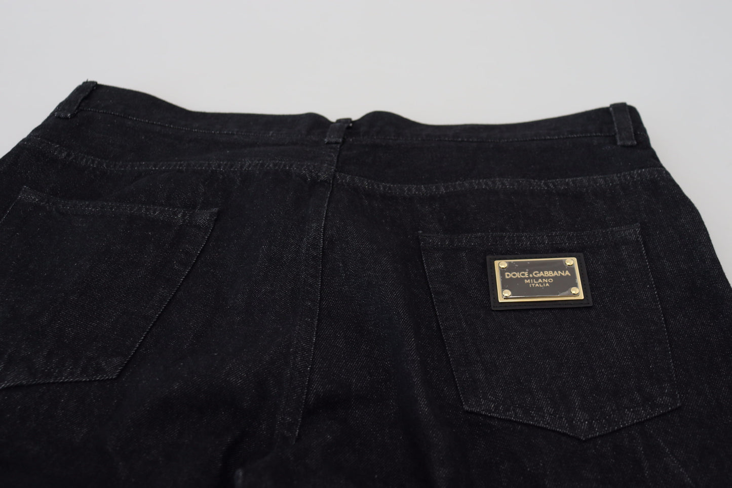 Schwarze, gewaschene Herren-Jeans aus Baumwolle