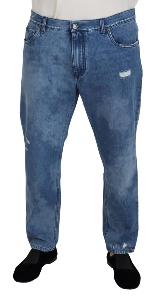 Blaue Jeans aus gewaschener Baumwolle